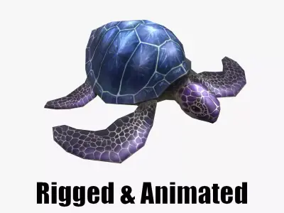 low-poly animated turtle Low-poly 3D model