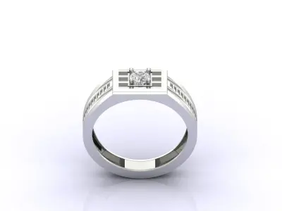 Print Ready STL 3DM  Gents Rings Diamond Men Ring  3D print model 121