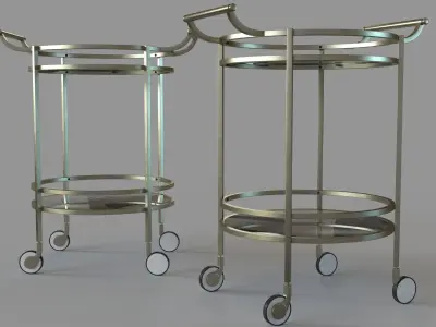 Walferdange Round Bar Cart 3D model