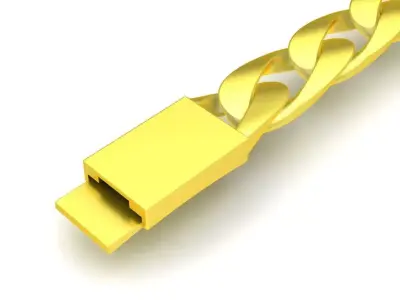 19mm Luxury Cuban Link Bracelet for Men 100a 3D print model