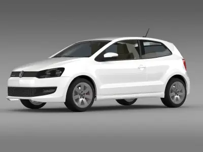 Volkswagen Polo BlueMotion 3d 2010-2013 3D model