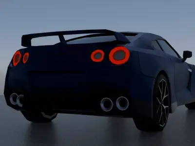 Nissan GT-R 3d low-poly Model Low-poly 3D model