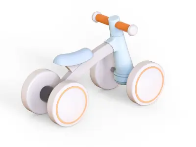 Baby Balance Bike Low-poly 3D model