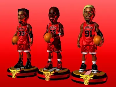 TEAM CHICAGO BULLS JORDAN PIPPEN RODMAN NBA BASKETBALL FIGURE 3D print model