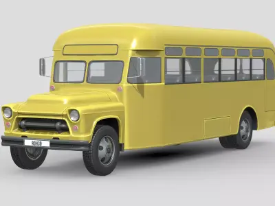 Chevrolet 6700 School Bus 1955 Low-poly 3D model