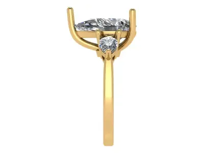 beautiful trinity solitaire ring 3ct center  3D print model