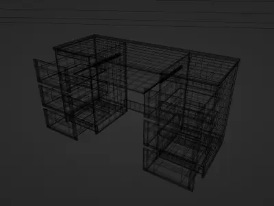 Dark Brown Desk 3D model