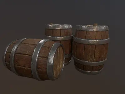 Barrle prop Low-poly 3D model