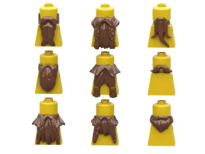 TwindBricks3D - Minifigures beard 3D print model