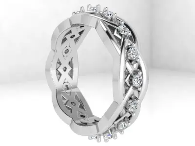 Twisted Diamond Band 4444 3D print model