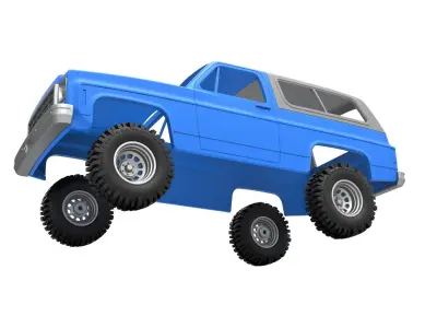 Shell and wheels 1978 Chevrolet Blazer K5 Scale 1 to 25 3D print model