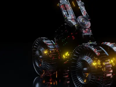 Sci-fi Bike 3D Model Low-poly 3D model