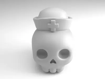 Nurse Skull Figure  3D Printable Model 3D print model