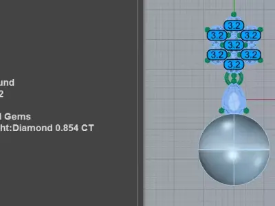 Luxury Flower Cluster Pearl Drop Pendant 3D print model