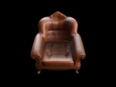 3d Model Stylish Room Interior With Comfortable Lounge Chair 3D model