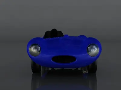 Jaguar D type Low-poly 3D model
