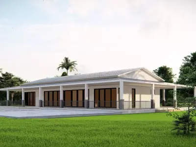 Modern American House Exterior 3D Model Realistic Architectural 3D model