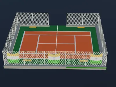 Tennis Court - India Low-poly 3D model