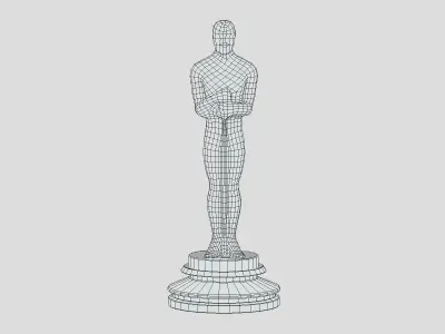 Oscar Award Gold Shiny Low Poly Low-poly 3D model