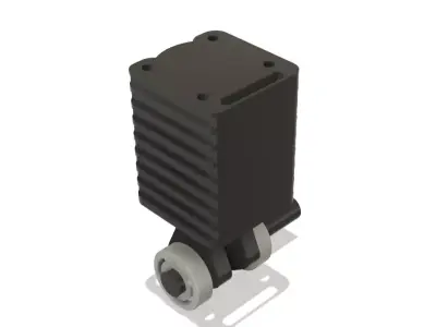 3D Model  Engine Cylinder Block with Piston Assembly 3D model