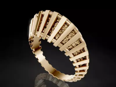 luxury iconic engagement unique ring 3D print model