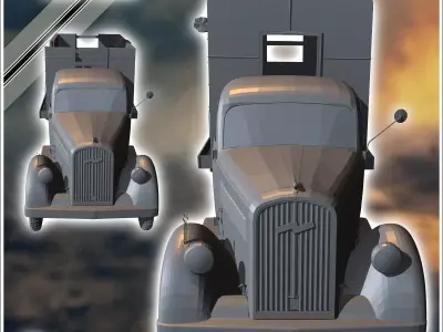 Open Blitz command car version 12 - Germany Eastern Western Fron 3D print model