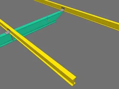 Steel Roof Structure OBJ and IFC 3D Model 3D model