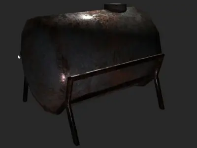 rusty water storage tank Free low-poly 3D model