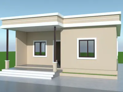 Low cost Budget-Friendly Simple 1 BHK Pre-Fab Home Solution 3D model