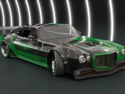 1970 Custom Chevrolet Camaro Mid-Poly 3D model 3D model