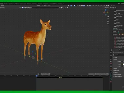 Female Fallow Deer Low-poly 3D model