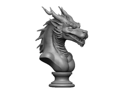 dragon head bust 3D print model