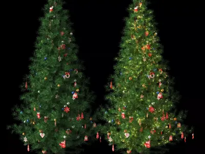 Christmas tree with gifts toys balls and garlands 3D model