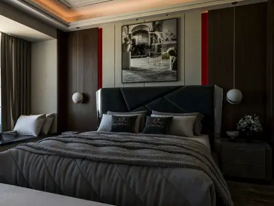 Indulge in Opulent Luxury with This 3D Bedroom Model 3D model