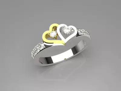 Women Yellow Gold Love Knot Ring jr00152 3D print model