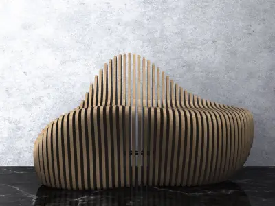 Parametric Wavy Wooden Furniture 13 -  CNC files for cutting 3D model