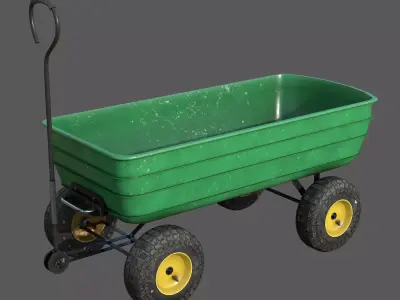 Garden Cart Low-poly 3D model