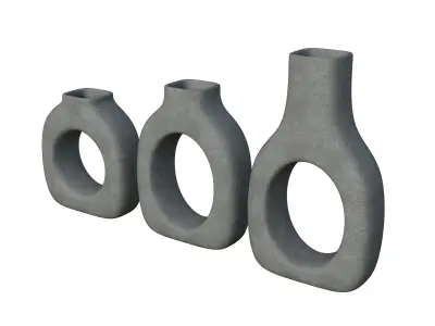  Concrete Decor Vase Set 3D model
