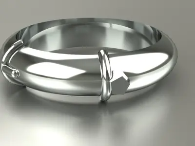 Buckle Ring Gold Silver Platinum Luxury Jewelry 3D print model