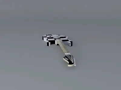 Checkered flag guitar Free 3D model