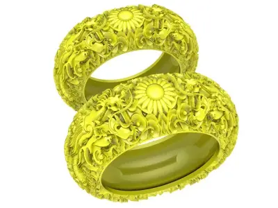 6212 Luxury Art Dragon Wedding Ring  3D print model