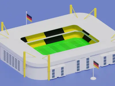 Signal Iduna Park Stadium Dortmund Germany 3D model