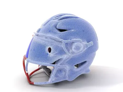 Red Sports Helmet model pack Low-poly 3D model