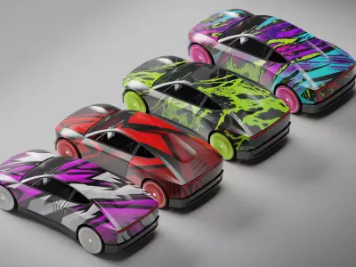 Tesla Cybercab Robotaxi 3D Model with interior Low-poly 3D model