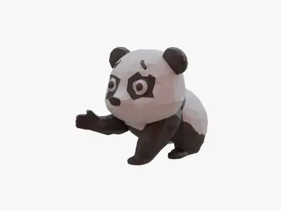 Panda low poly Low-poly 3D model