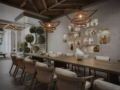 Livingroom and Kitchen 3D model