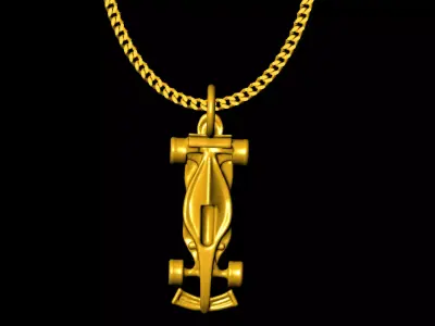 Racing car pendant charms - one inch pendant  3D print model