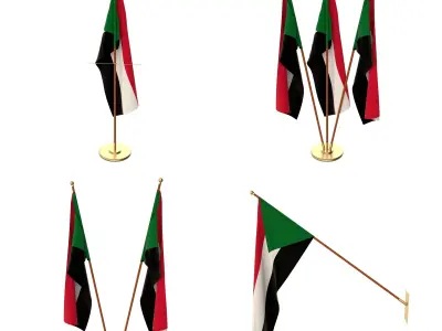 Sudan Flag Pack 3D model