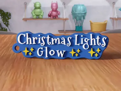 Christmas Lights Glow Star Keychain - 466 3D print model