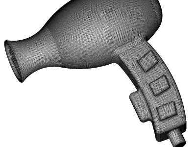 Plastic Premium Hair Dryer Toy 3D model